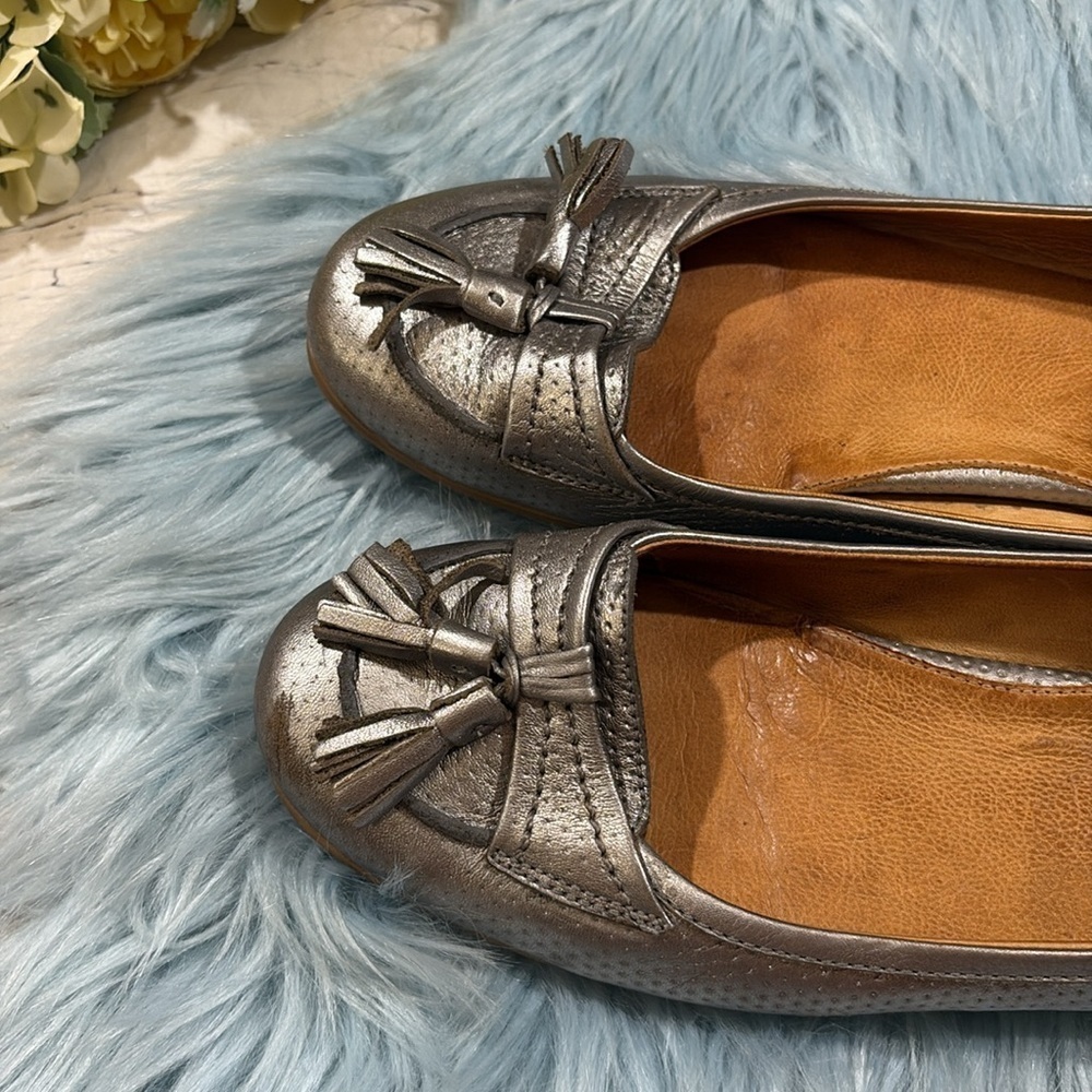 Peter Millar Metallic Tassel Leather Car Slip On Loafers - Picture 7 of 11
